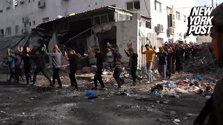 Moment IDF soldiers capture 70 armed Hamas terrorists at Gaza hospital [upl. by Nyledam]