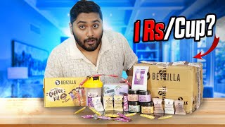 🚀 Trying BEVZILLA Instant Coffee Coffee Kit And Shaker Pack Unboxing and Review  Coffee 1 Rupees [upl. by Tacklind]