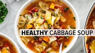 CABBAGE SOUP  super easy vegetarian soup for a healthy diet [upl. by Llehcim214]