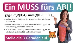 🦊 DAS MUSS IM MATHE ABI SITZEN  Vektoren  Geradengleichung unter Bedingungen aufstellen [upl. by Naasah]