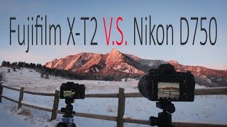 Fujifilm XT2 vs Nikon D750  Compare image quality at lowest ISO for landscape photography [upl. by Azarria823]