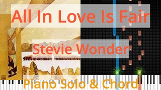 🎹Solo amp Chord All In Love Is Fair Stevie Wonder Synthesia Piano [upl. by Sonahpets]