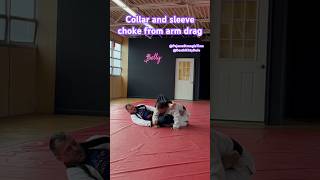 Collar and sleeve choke off an arm drag bjj jiujitsu guard cantochoke submission Necktie Gi [upl. by Dever]