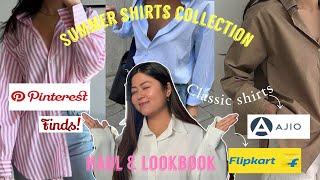 Pinterest Finds Oversized summer shirts Ajio haul Flipkart haul Lookbook💗 [upl. by Mozart]