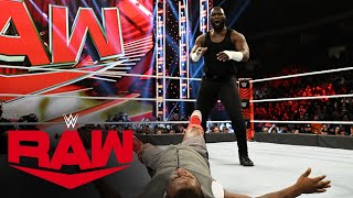 Omos destroys Reggie amidst 247 Title chaos Raw Jan 17 2022 [upl. by Antonie881]