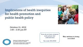 NCCDH Webinar Implications of health inequities for health promotion and PH policy 1 of 4 Intro [upl. by Amikat]