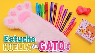 Haz un ESTUCHE para Lápices de HUELLA DE GATO Fácil Diy Kawaii ☆ Regreso a Clases ✔ l Fabbi Lee [upl. by Nanny1]