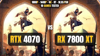 RTX 4070 vs RX 7800 XT  Biggest Comparison  1080P 1440P 4k RTFSR [upl. by Barry675]