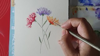 Comment peindre des fleurs à laquarelle facilementFleurs des champsFlowers watercolor painting [upl. by Irene203]