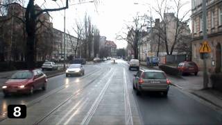 Tramwajem po Wrocławiu HD  Linia 8 czI TARNOGAJ  ZAWALNA [upl. by Ydnagrub]