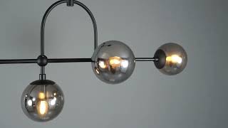 Luca Linear Pendant Lamp Matt Black Grey Glass 162CM  LI196660  Lamp Genius [upl. by Handal]