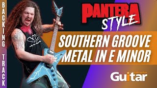 Pantera Style Southern Groove Metal Guitar Backing Track in E minor  105 BPM  Em [upl. by Ehlke]