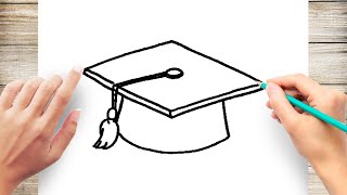 How to Draw a Graduation Cap Step by Step [upl. by Ttenaj]