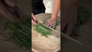 How to cut garlic leaves amp Vegetables Art activity cuttingskils vegetableart [upl. by Enilekcaj]