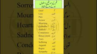 Top English vocabulary for Grief with Urdu Meaning  Grief Vocabulary  Smart Study Zone [upl. by Jesselyn472]