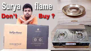 Surya Flame Ultimate Gas Stove Unboxing and Review Gas Chulha Stainless Steel LPG Cooktop 21082020 [upl. by Nalod744]