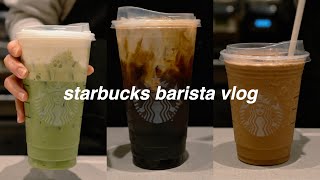 starbucks barista vlog make drinks with us [upl. by Razatlab]