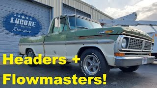 Ford F100 Ranger Exhaust Upgrades McVey 302 small block ford Headman Headers and Flowmaster [upl. by Eben]