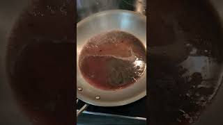 how to make a pan sauce deglaze on stainless steel pan [upl. by Yelrehs]