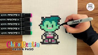 Como pintar a CHICO BESTIA en PIXEL ART – Tutorial paso a paso pixelart chicobestia art tuto [upl. by Darcy]