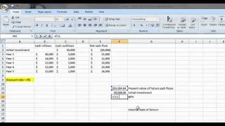 Using Excel to calculate NPV and IRR [upl. by Don]