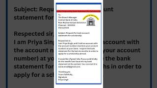 Application For Bank Statement  Application For Bank Statement For Scholarship  Bank Statement [upl. by Coniah]