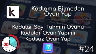 Kodsuz Oyun Yapma  Kodlama Bilmeden Oyun Yap  Kodular Sayı Tahmin Oyunu Yap  1 [upl. by Suirauqram]