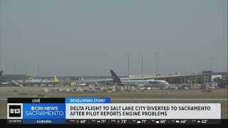 Delta flight diverted to Sacramento after pilot reports engine problems [upl. by Alyehs]