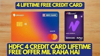 HDFC 4 Credit Card Ka Lifetime Free Offer Mil Gya  Is Trick Se Sabko Mil Raha Hai Jaldi Lelo [upl. by Gabrielle]