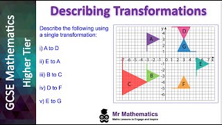 Describing Transformations  GCSE Maths  Mr Mathematics [upl. by Apurk316]