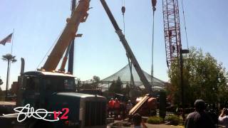 Crane Collapse at quotScreamerquot ride aftermath  Scandia Fun Center Sacramento [upl. by Yecal]