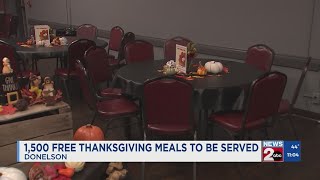 1500 free Thanksgiving meals served in Donelson [upl. by Anawal]