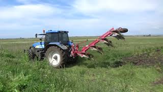 New Holland TM190 Plowing Greece 2942023 [upl. by Ahsienel]