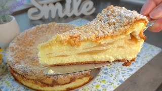 Käsekuchen ohne Boden mit Streusel und Äpfel  neues Rezept Sehr lecker 😋 [upl. by Igor85]