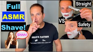 Full ASMR Shave Safety Razor Vs Straight Razor [upl. by Elsy]