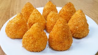 Coxinha SEM FRITURA e SEM FARINHA nenhuma Muito FÁCIL e Recheio Delicioso [upl. by Anoet]