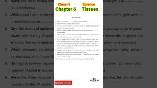 class9 science chapter6Tissusesquestions bankshortsclass9sciencedavcbse9thncertscienceviral [upl. by Utter]