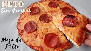 PIZZA KETO 0 HARINAS con MASA DE POLLO😱 ¡Te Sorprenderás lo RICO y FÁCIL [upl. by Nuhs]