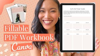 How to Create a fillable interactive PDF workbook  Canva Tutorials [upl. by Ambrogino898]