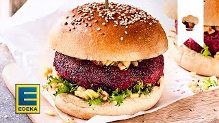 Veggie Burger Rezept  Burger mit RoteBetePatties und GurkenRelish  EDEKA [upl. by Ainaj158]