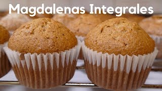 Magdalenas integrales  Receta casera  Ricas y sanas [upl. by Kahaleel]