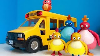 TWIRLYWOOS TOYS School Bus Ride and AMAZING POPUP BOOK [upl. by Ahselat530]