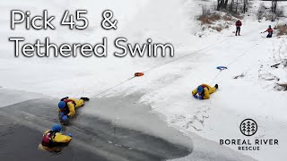 Ice Water Rescue Techniques for First Responders  Pick 45 amp Tethered Swim [upl. by Annoynek]