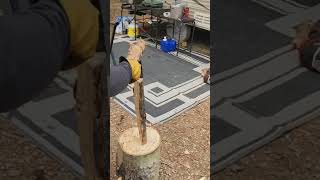 Stacking a Cord of Firewood at our Seasonal Camp Site Making Kindling and Building a Campfire [upl. by Clardy]