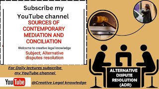 Lecture No 15sources of contemporary mediation and conciliation in adr for llb part2  part2ll [upl. by Nuli]