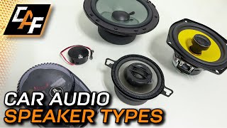 Car Audio Speaker Types EXPLAINED Tweeters Mids Midbass etc [upl. by Elleirbag647]