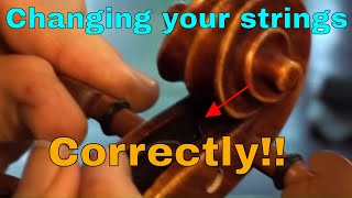 How to change a violin string and doing it the right way so the string lasts longer [upl. by Lenee973]