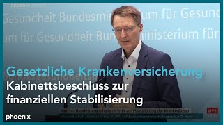 Gesundheitsminister Lauterbach zur Stabilisierung der Gesetzlichen Krankenversicherung [upl. by Aihsatsan]