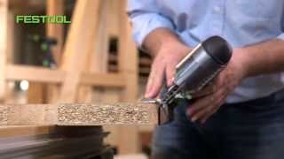 Verstek en cirkels zagen met de Festool decoupeerzaag PSC 420  Festool Quick Guide [upl. by Alekal]