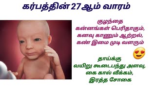 கர்பத்தின் 27ஆம் வாரம் குழந்தை வளர்ச்சி27th week pregnancy symptoms in tamil [upl. by Aniretac]